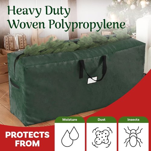 Elf Stor Christmas Tree Storage Bag - Durable Organizer for 9FT Artificial Trees | Green, Pack of 2