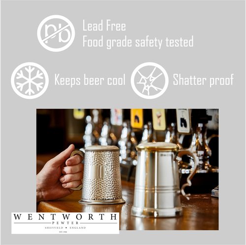 Wentworth Pewter - Standard Jacobean 1 Pint Pewter Tankard (Jacobean Tankard)