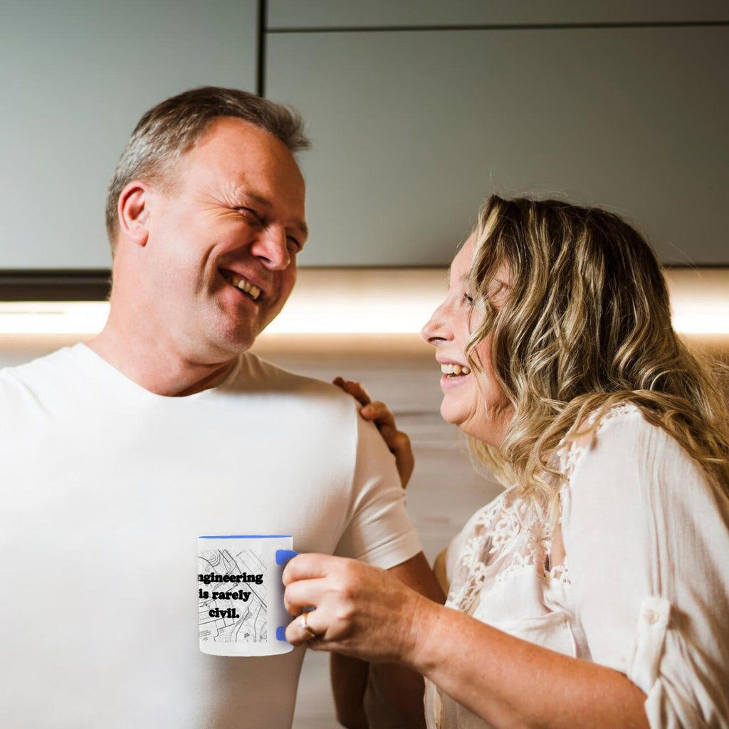 3dRose Engineering is Rarely Civil Mug, 11 oz, Blue