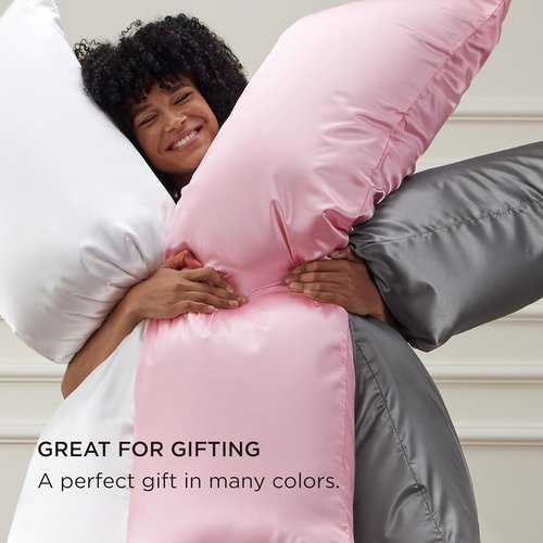 Bedsure Body Pillow Cover - 20x54 Inches Sage Green Satin for Hair & Skin, Cooling & Silky Design