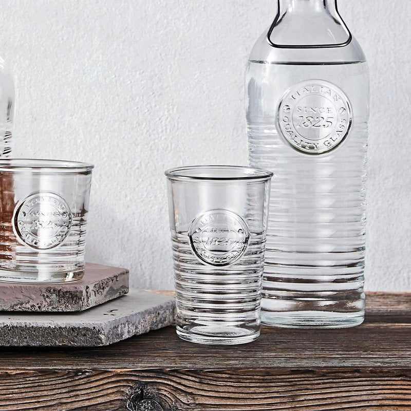 Bormioli Rocco Officina 1825 16 oz. Cooler Drinking Glasses, and Cocktails, Set of 4, Clear