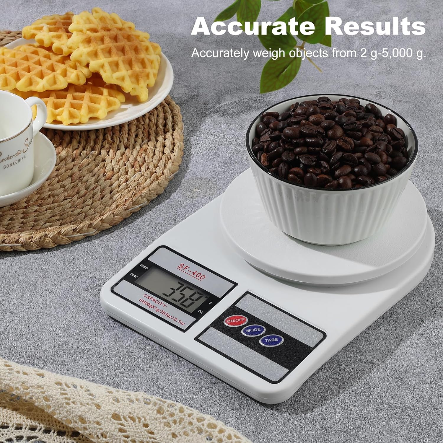 Partyreal Digital Kitchen Scale - Stainless Steel Food Scale with oz/g Units | Ideal for Meal Prep & Baking