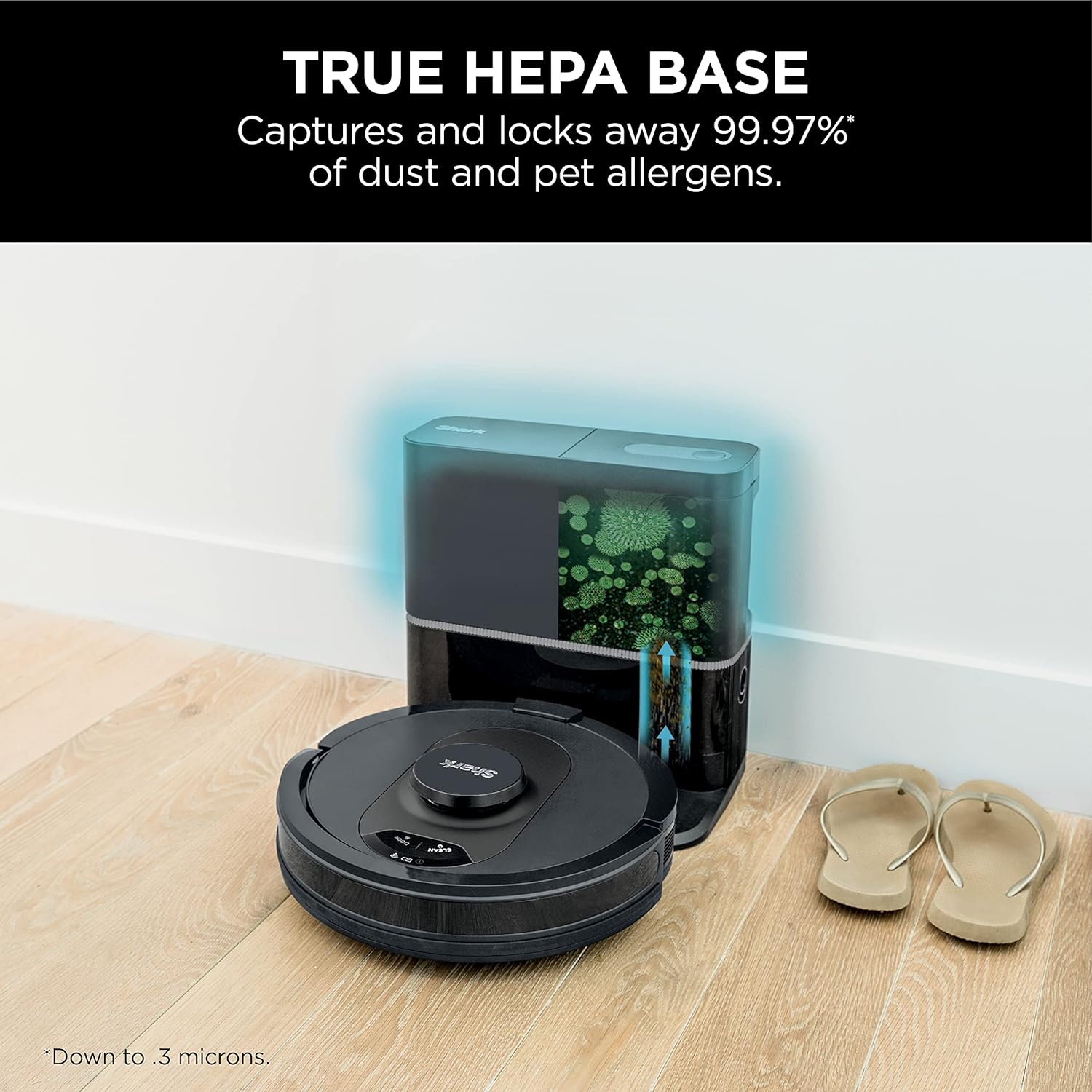 Shark R-AV2501S AI Robot Vacuum - HEPA Self-Empty Base, Bagless, 30-Day Capacity, Black | Certified Refurbished