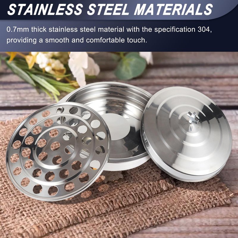 Upgraded Communion Tray and Cover Set for Churches,Bread Tray,Stainless Steel Communion Set Supplies (Silver-Communion Tray and Cover Set)