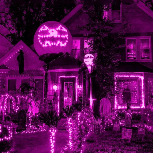 HISHINY Halloween Outdoor Lights - 100 LED Purple Net Lights | Waterproof & UL Certified, 5ft x 5ft