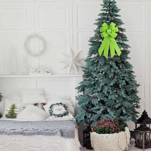 Light Green Burlap Wreath Bow - 20 x 11 Inches | Easter Decor & Farmhouse Tree Ornament