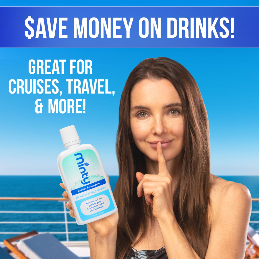 GoPong Mouthwash Flask 2 Pack (50 oz Total) - Hidden Alcohol Travel Flasks - Secret Liquor Containers for Cruises - Includes Spout