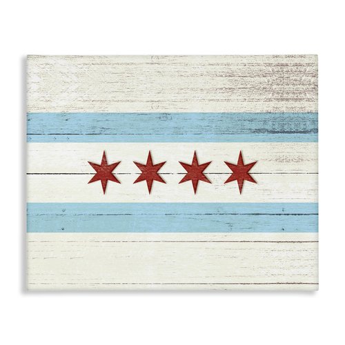 Stupell Industries Chicago Flag Distressed Style, Designed By Daphne Polselli, 40 x 30, Canvas Wall Art