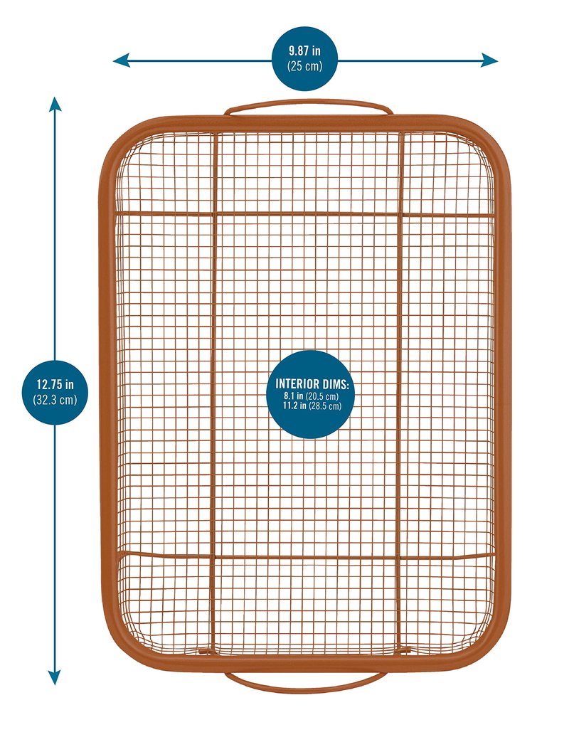 Baking with G&S Nonstick Crisper Basket with Baking Pan, Copper, 2 Piece Set, Durable and Easy to Use