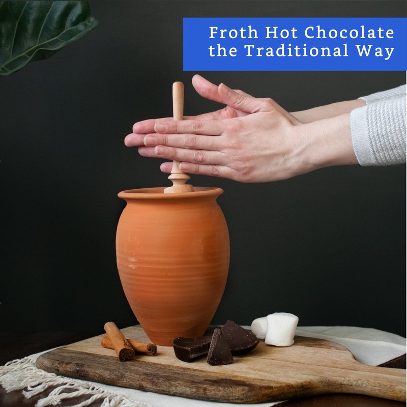 Authentic Artisanal Molinillo Hot Chocolate Frother (Small Cup Size) - Handmade Wooden Whisk for Mexican Hot Chocolate - Molinillo Wooden Wisk - Traditional Mexican Cookware