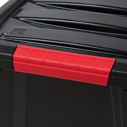 IRIS USA 19 QT Plastic Storage Box - BPA-Free, Durable Latching Containers - 6 Pack, Black