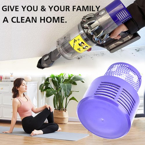Dyson V10 Replacement Filters - High-Efficiency 3-Pack with Cleaning Brush for V10 Cyclone Series