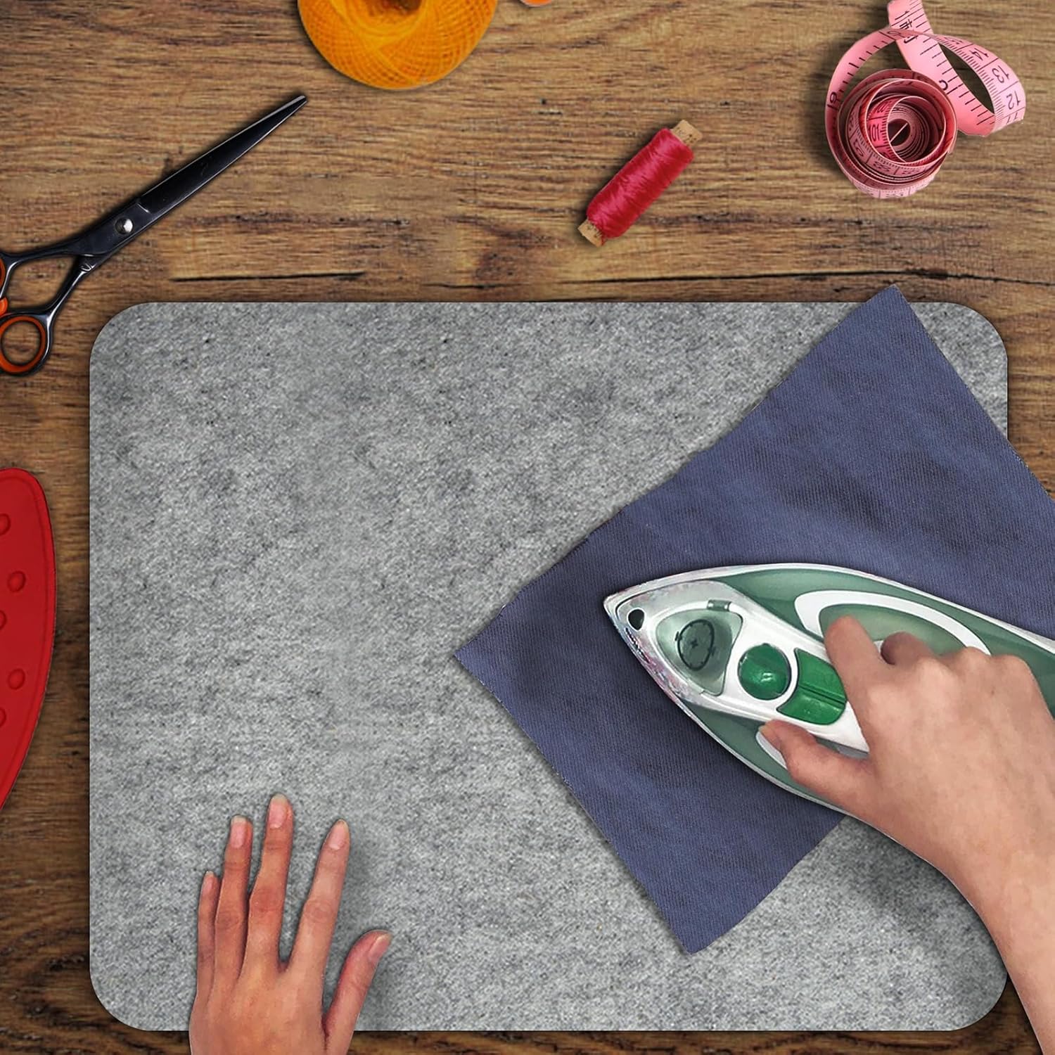 ZOMONETI Wool Pressing Mat - 100% New Zealand Felted Wool Ironing Pad | 15" x 12" for Quilting & Sewing