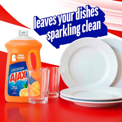 Ajax Ultra Liquid Dish Soap - Orange Scent, Triple Action Formula, 90 Fl Oz Bottle