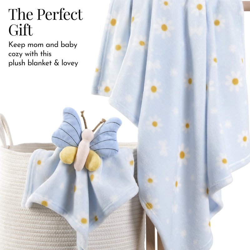 Evolur Secret Garden 2 Piece Gift Set, Includes Blanket with Lovey, Warm and Cozy Baby Blanket, Machine Washable, Soft and Charming Lovey