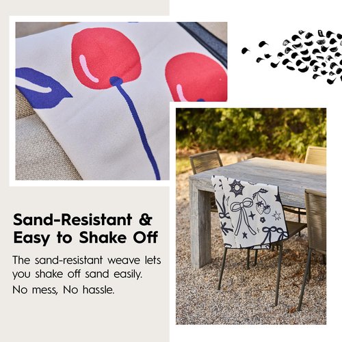 GEOMETRY Micro-Loop Beach Towel – Spring & Summer Collection – Quick-Dry, Sand-Resistant, Ultra-Absorbent Compact Towel for Beach & Travel (Cherry Slush)