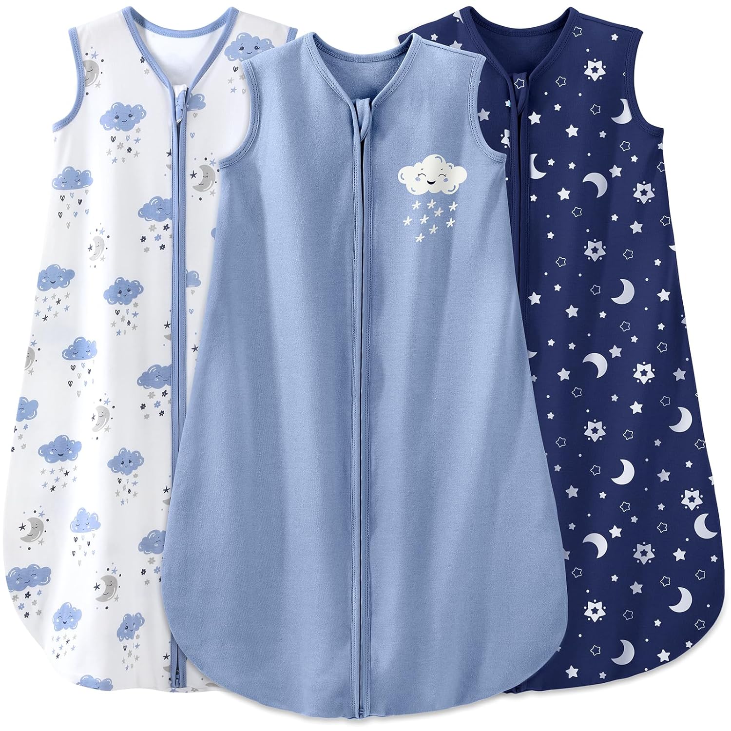 Yoofoss Baby Sleep Sack - 100% Organic Cotton Wearable Blanket for 0-6 Months | 2-Way Zipper, Lightweight TOG 0.5