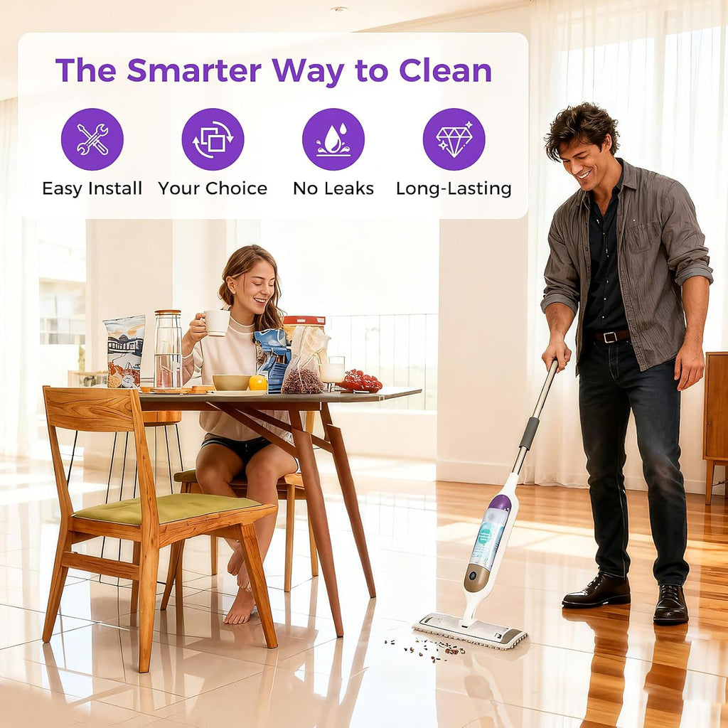 Skiennix Refillable Bottle for Swiffer® Power Mop™ - 24 FL.OZ Leak-Proof Container with Funnel