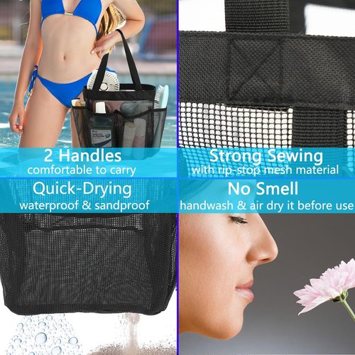 Fammart Mesh Shower Caddy - Portable 8-Pocket Tote Bag for College Dorm & Gym Essentials | Durable & Lightweight