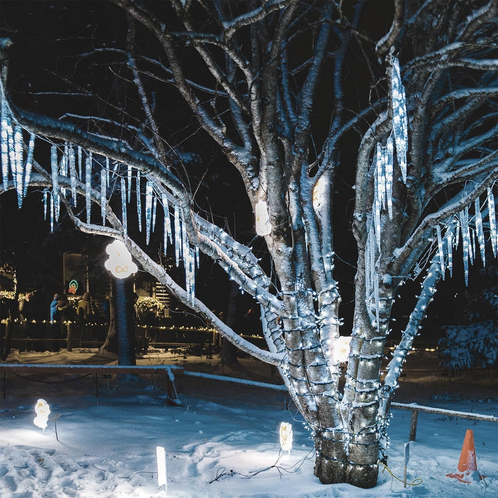 WATERGLIDE 16 Icicles Meteor Shower Lights - 12" Connectable White LED Christmas Lights for Holiday Decor