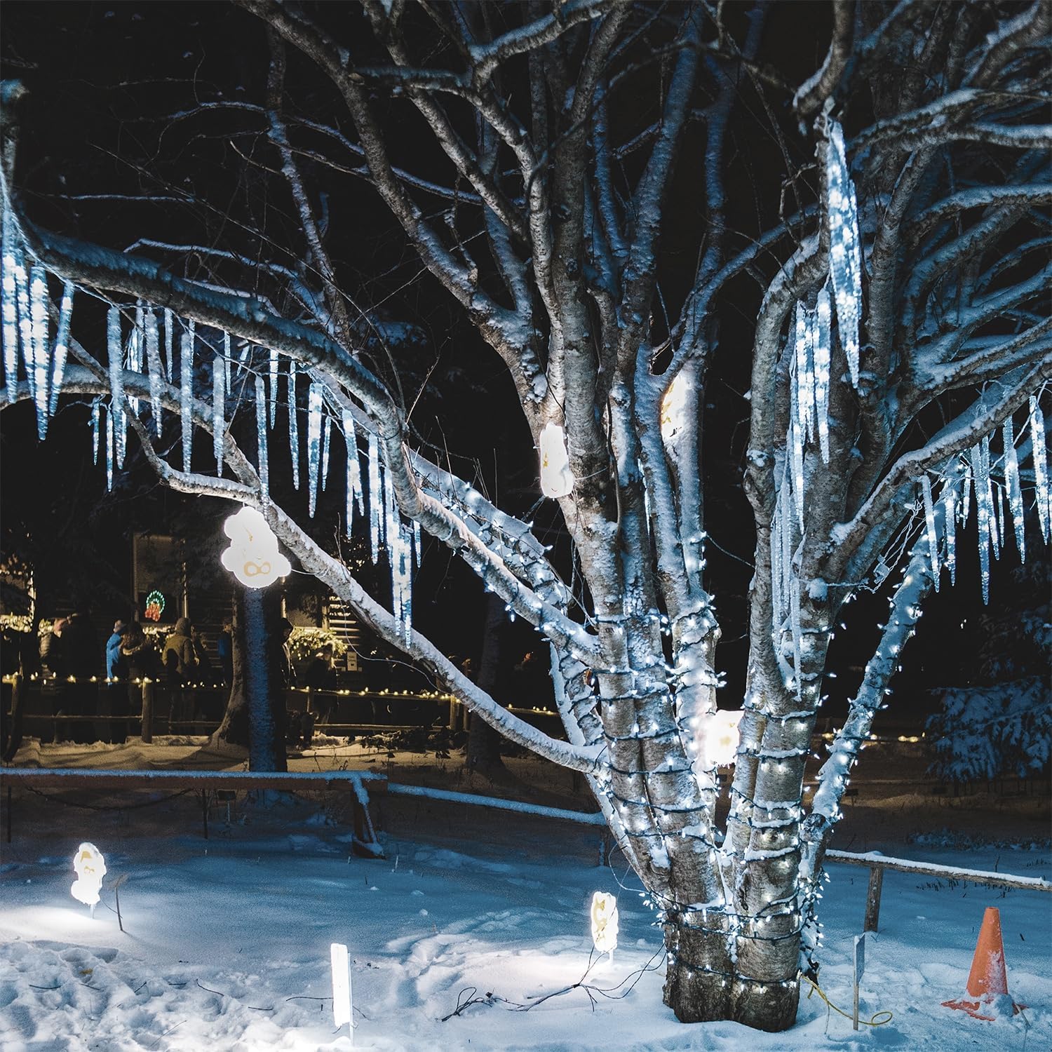 WATERGLIDE 16 Icicles Meteor Shower Lights - 12" Connectable White LED Christmas Lights for Holiday Decor