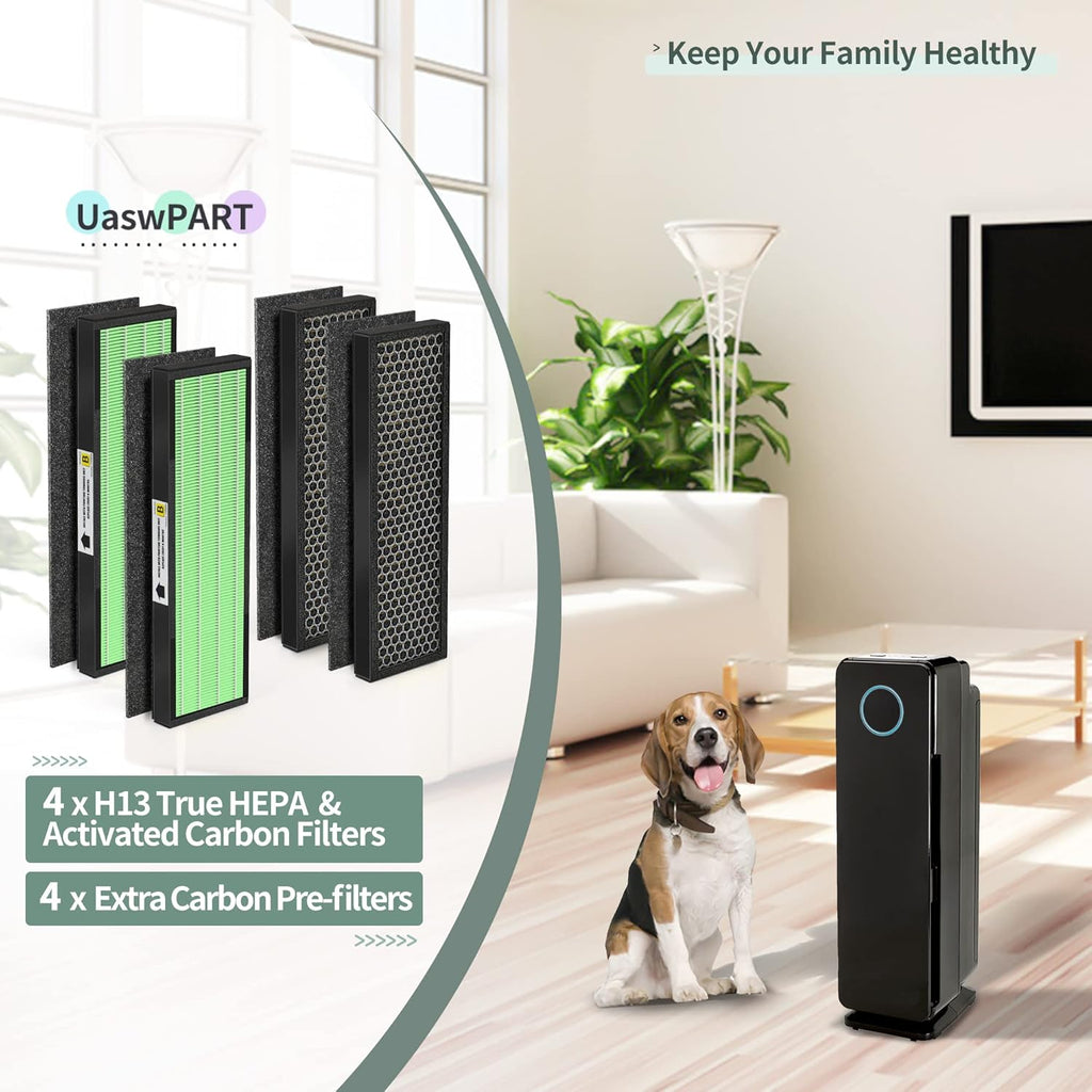 Uaswpart AC4825 HEPA Filter - Compatible Replacement for AC4300, CDAP4500, & More | 4x H13 HEPA + 4x Pre-Filters