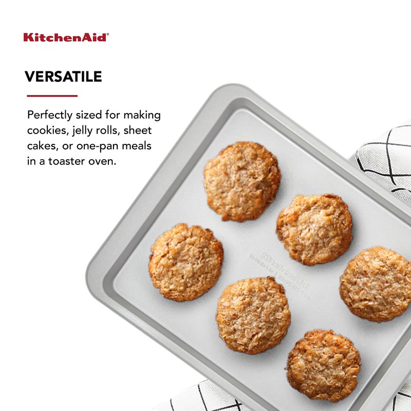 KitchenAid 12.3X10in Nonstick Aluminized Steel Baking Sheet, Silver