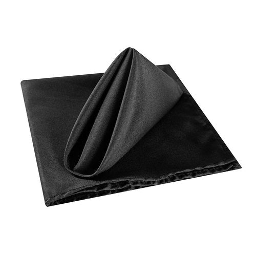 Cloth Napkins 17x17 inch Washable Polyester Dinner Napkins Soft Table Napkins for Wedding Party Dining Banquet(Black,50PCS)