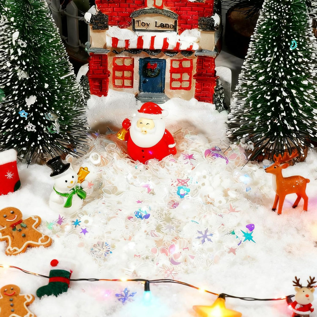 Warmtree Fake Snow Decoration - Sparkling Artificial Snow for Christmas | 200g Gift Filler & Holiday Decor