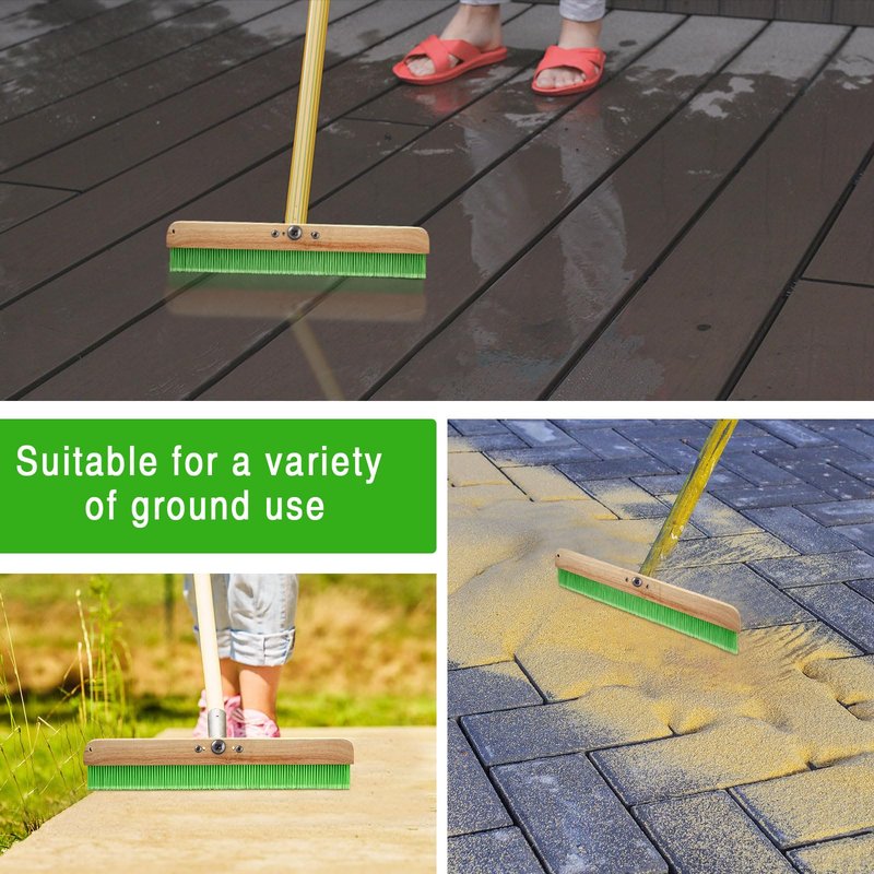 Yiyiring 2 Pcs 24 Inches Green Concrete Broom Soft Without Handle Soft Flow Through Brush with Mounting Threads for Concrete Finishes, Hard Floors, Yards