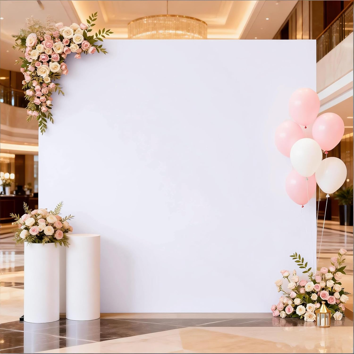 Spandex Rectangle Arch Cover by [Brand Name] - 6.6 x 6.6 FT White Backdrop for Weddings & Events