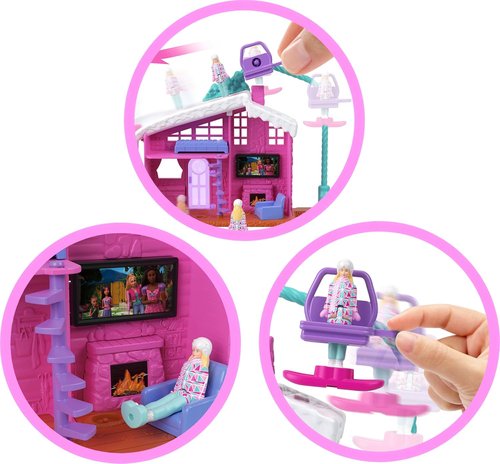 Barbie Mini Dreamhouse Doll House Set - Includes 1.5-Inch Doll, Furniture, Elevator & Pool