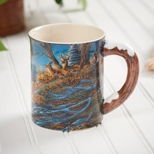 Gardenoaks Stoneware Nature-Themed Sculpted Mug, 16 oz