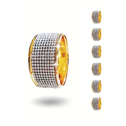 Gold Napkin Rings Set of 6, Thanksgiving Napkin Ring Holders,Silver Diamond Napkin Holder for Dining, Wedding, Christmas Napkin Rings,Party of Table Setting Home Decor