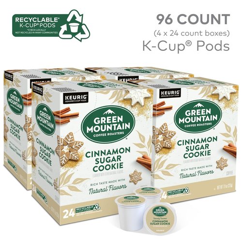 Green Mountain Coffee Roasters Cinnamon Sugar Cookie K-Cup Pods - Light Roast Coffee, 96 Count