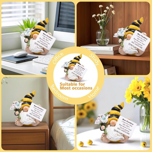 Hodao Positive Bee Figurine | Motivational Home Decor for Women - Stress Relief Gift for Office Desk