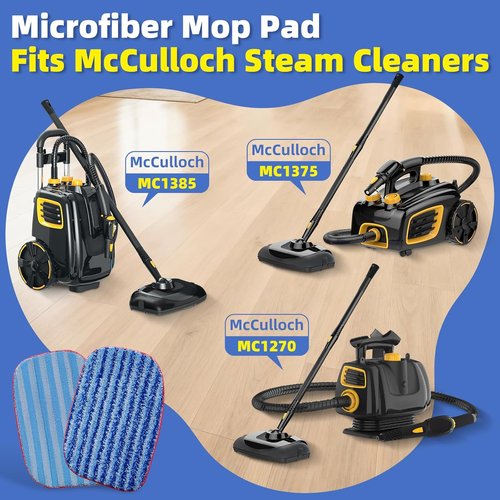 LOVECO Microfiber Mop Pads - 6 Pack Compatible with McCulloch Steam Cleaners | Reusable & Machine Washable