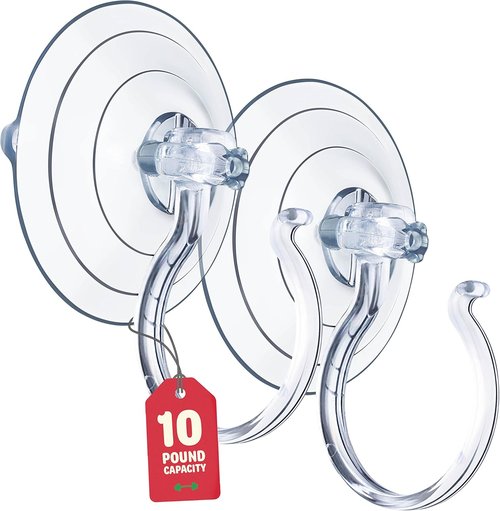 Christmas Wreath Hanger - Giant Suction Holders for Glass Doors | Set of 2, Supports Up to 10 Lbs - USA Made