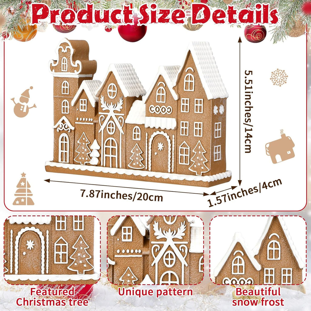 Yookeer Gingerbread House Decor - Festive Resin Collectible Figurines | Christmas Centerpiece for Home