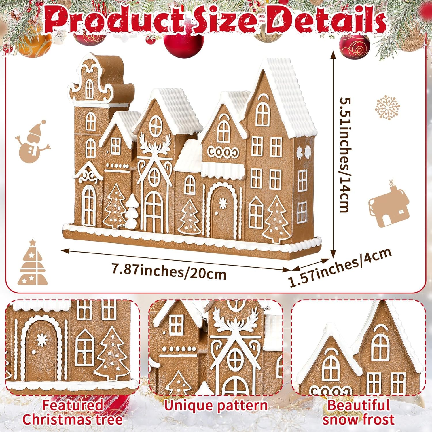 Yookeer Gingerbread House Decor - Festive Resin Collectible Figurines | Christmas Centerpiece for Home