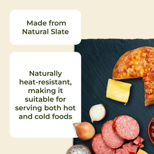 Sisson Distribution Premium Slate Cheese Board Set - 6 x 10"x8" Black Serving Platters for Meat, Cheese, Appetizers & Parties - Elegant Stone Trays for Housewarming Gifts & Entertaining
