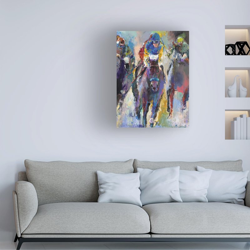 Wrapped Canvas Wall Art - Richard Wallich 'Jockeys' Wall Art for Living Room, Bedroom, or Office Décor - 24x32