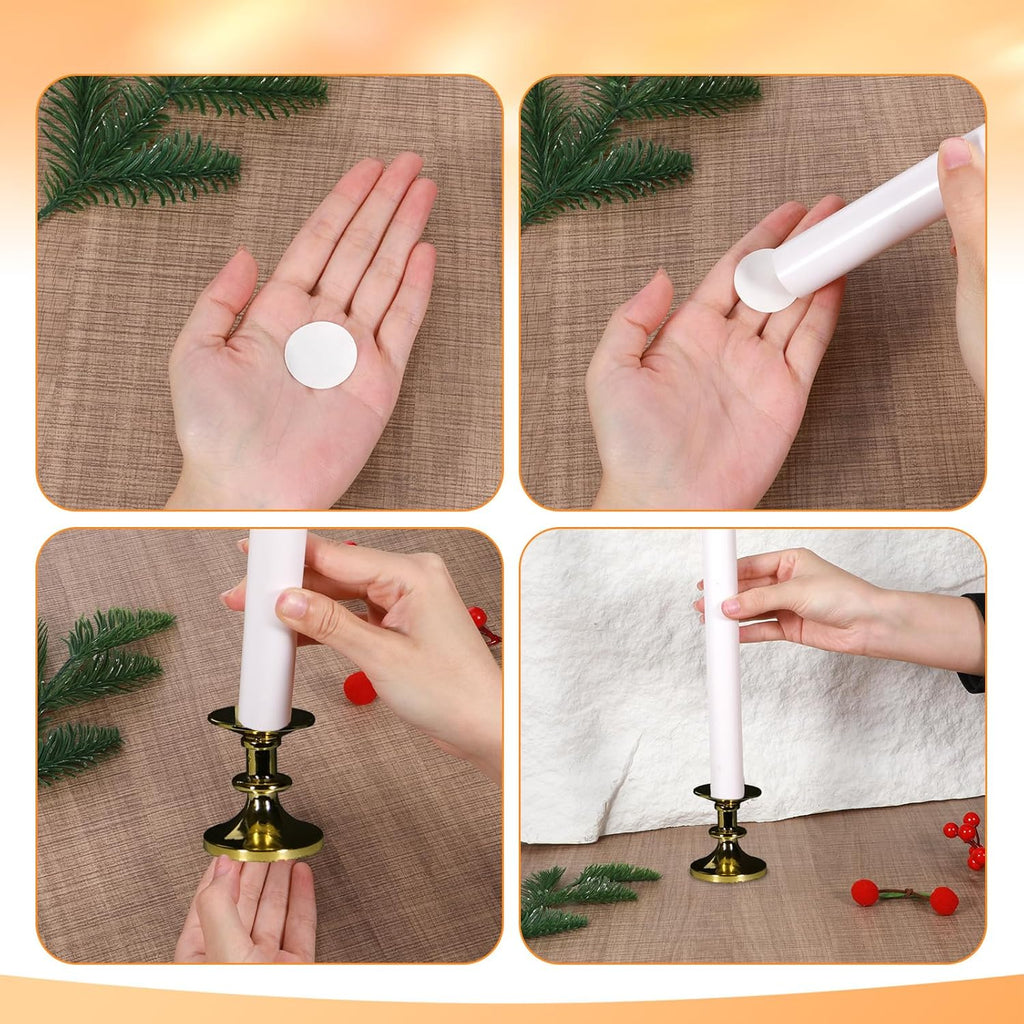 Skiennix Taper Candle Holders - 20 Pcs Adhesive Grips for Secure Snug Fit | Perfect for Weddings & Holidays