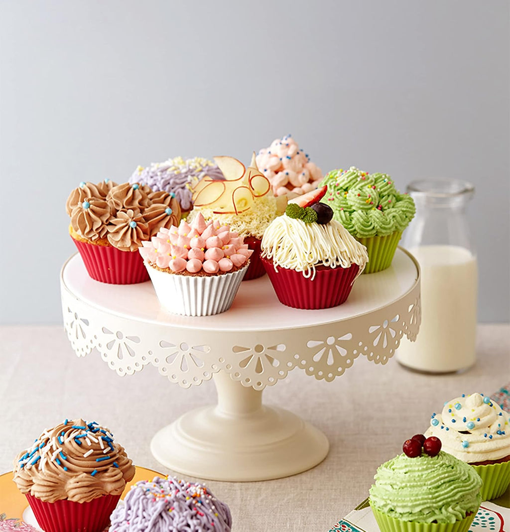 MyFurtive Silicone Cupcake Baking Cups - 24 Reusable Muffin Liners, BPA-Free, Dishwasher Safe, Multi-Color