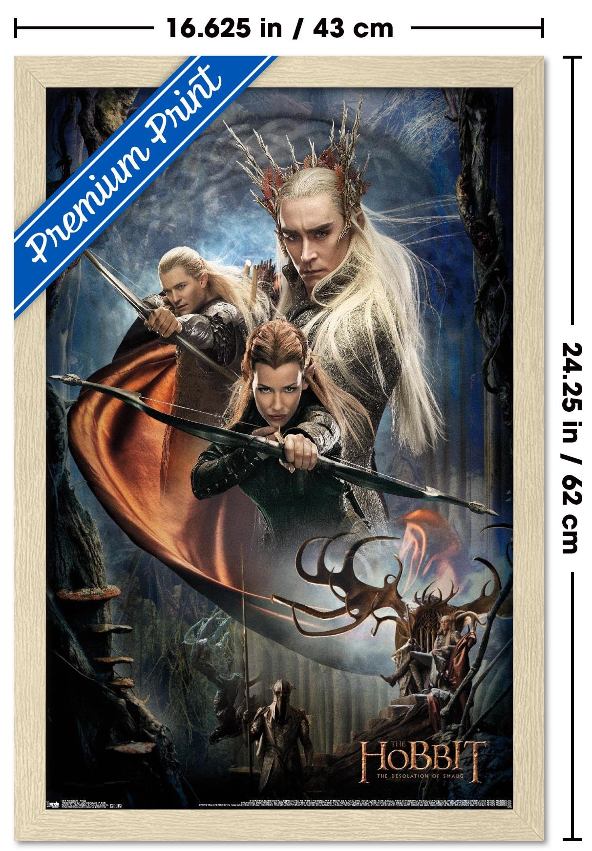 The Hobbit: The Desolation Of Smaug - Group Wall Poster, 22.4L" x 14.7W", Blonde Framed Version
