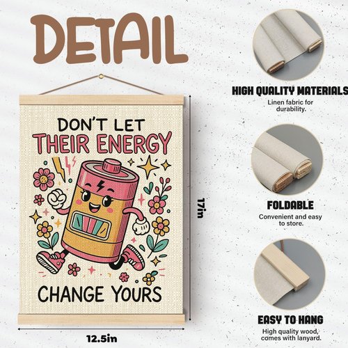 Boat Wades Inspirational Mental Health Wall Art - Motivational Floral Decor for Therapy Office | 12x16 Inch