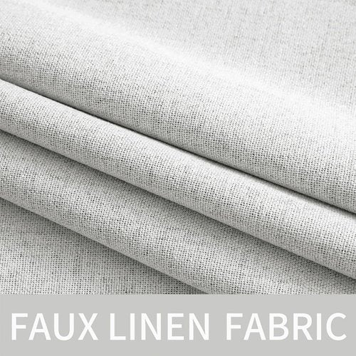 MIULEE Blackout Linen Textured Curtains - Thermal Insulated Room Darkening Drapes | Heathered White, 52 x 96 Inch (2 Panels)