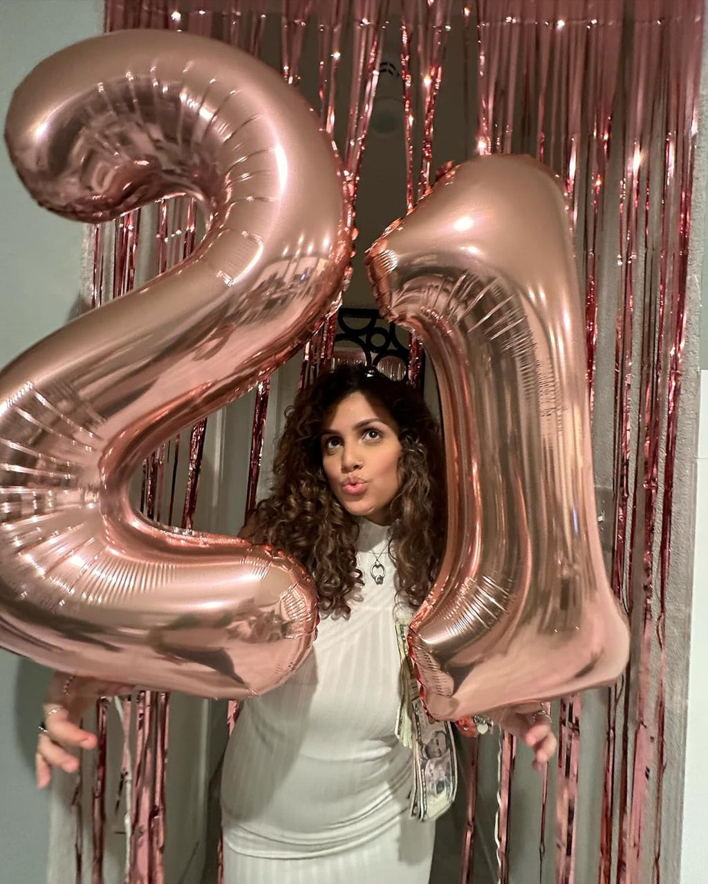 Rose Gold Number 14 Balloon - 40 Inch Birthday Decoration for 14th Birthday Parties