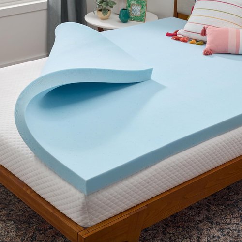 Linenspa Memory Foam Mattress Topper - 3 Inch Gel-Infused Twin XL - Plush, Cooling & Pressure Relieving
