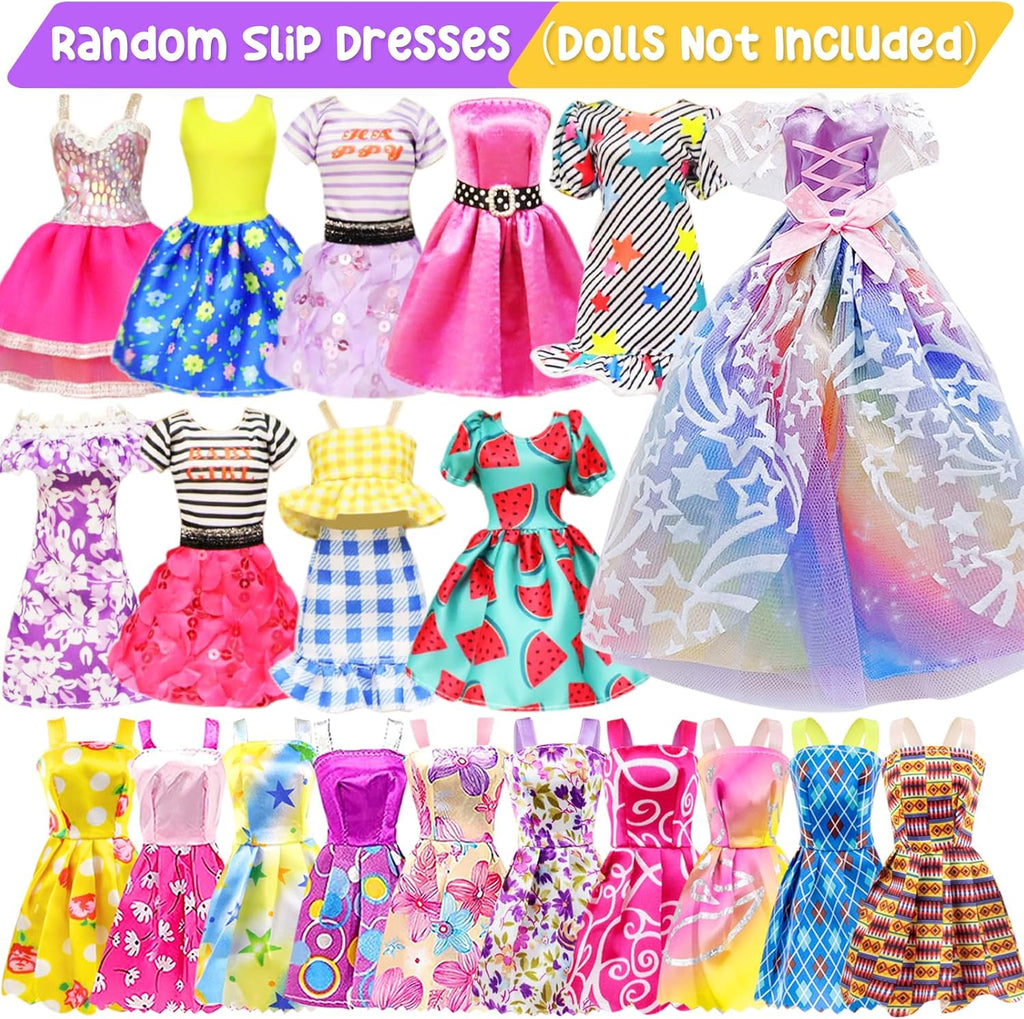 Regine Switzerland Girl Doll Clothes Closet - Stylish Wardrobe with Dresses & Shoes for 11.5-Inch Dolls